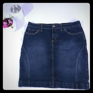 X2 Denim Laboratory Pencil Skirt Distressed Sz 12